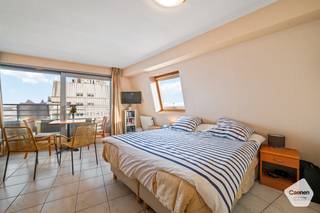 Deze studio geniet van een <strong>unieke</strong> <strong>locatie op de Zeedijk</strong> vlak bij de haven en de Grote Markt, en bevindt zich op wandelafstand van het station. Bij het betreden komt men rechtstreeks in de <strong>aangename</strong> <strong>leefruimte</strong>, die is ingericht met een bed en aansluit op een <strong>keuken</strong> met <strong>basisvoorzieningen</strong>. De <strong>badkamer</strong> is uitgerust met een <strong>douche</strong> en toilet.<br /><br />Dankzij de <strong>hoekligging</strong> en de situering op de <strong>tiende</strong> <strong>verdieping</strong> baadt de studio in het <strong>natuurlijke</strong> <strong>licht</strong> en biedt zij toegang tot een <strong>ruim</strong> <strong>terras</strong> met een prachtig <strong>uitzicht</strong> op <strong>zee</strong> en de <strong>Pier</strong>, evenals een open <strong>zicht</strong> <strong>over</strong> het <strong>hinterland</strong>. Het appartement is bereikbaar via de <strong>lift</strong>.<br /><br />De studio wordt verkocht onder het systeem van erfpacht, wat resulteert in een <strong>lagere</strong> <strong>aankoopprijs</strong>. Bovendien is de erfpachtvergoeding <strong>fiscaal</strong> <strong>aftrekbaar</strong>, wat dit aanbod extra aantrekkelijk maakt.