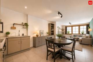 Rustig en centraal gelegen gezinswoning met een bewoonbare oppervlakte van ca. 170 m², gelegen in de dorpskern van Dentergem, vlakbij de kerk en het gemeentehuis. De woning geniet van een vlotte bereikbaarheid en bevindt zich op wandelafstand van lokale voorzieningen, in een aangename en landelijke omgeving.<br /><br />PLUSPUNTEN:<br />* GUNSTIGE CENTRALE LIGGING<br />* TOTAALRENOVATIE 2010 | VOLLEDIG NIEUWE DAKCONSTRUCTIE 2024<br />* ZONNEPANELEN (14 STUKS x 425 WP) <br />* WARMTEPOMP (lucht/lucht) AIRCO/VERWARMING <br />* ENERGIEVRIENDELIJK | B-LABEL <br />* AUTOMATISCHE ZONWERING TWEEDE VERDIEPING<br />* MOGELIJKHEID TOT AANKOOP STAANPLAATS OP WANDELAFSTAND <br /><br />INTERIEUR:<br />U komt binnen via de inkomhal, die toegang geeft tot de lichtrijke woonkamer met open keuken. Dit betreft een ingerichte keuken met spoelbak, kookplaat, dampkap, oven met ruimte voor frigo. Verder beschikt het gelijkvloers over een praktische koele berging, een ruime wasplaats alsook een apart gastentoilet.<br /><br />Op de eerste verdieping bevinden zich 2 slaapkamers en een vernieuwde badkamer (2024) met dubbel lavabomeubel en inloopdouche. Tevens op dit verdiep een apart toilet. <br />Via een vaste trap bereikt u de tweede verdieping (volledig nieuw 2024), waar u de ruime derde (master) slaapkamer en een aparte bureauruimte terugvindt.<br /><br />EXTERIEUR: <br />Op het eerste verdiep is er een gezellig overdekt terras (7m²) waar het gezellig vertoeven is!