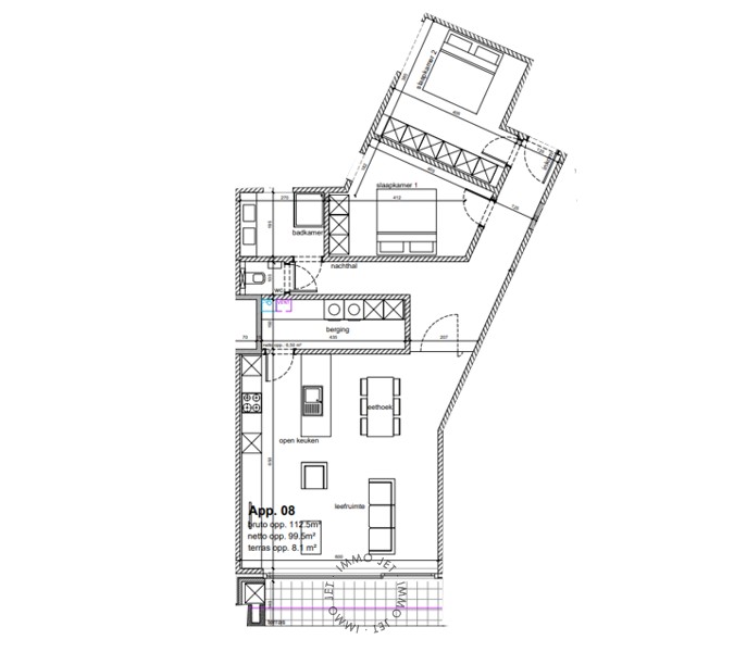 Nieuwbouwappartement op de eerste verdieping met terras en twee slaapkamers - foto 4