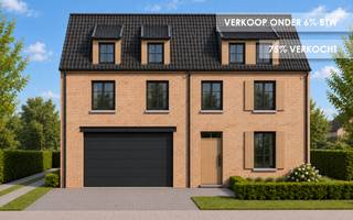 <p><strong> </strong><strong>Nieuwbouw gelijkvloers appartement met 3 slaapkamers en tuin te Brecht | 6% btw mogelijk</strong></p>
<p>Op een <strong>rustige locatie te Brecht, vlak bij de vaart</strong>, bevindt zich dit ruime gelijkvloerse nieuwbouwappartement met een totale bruto-oppervlakte van ca. <strong>187 m² inclusief inpandige garage</strong>. Met <strong>3 slaapkamers</strong>, een <strong>privatieve tuin</strong> en een uitzonderlijk ruime inpandige garage biedt het appartement heel wat wooncomfort.</p>
<p>Via de gemeenschappelijke inkomhal bereik je de voordeur van het appartement. De inkomhal geeft toegang tot <strong>3 volwaardige slaapkamers</strong>, een badkamer, een apart gastentoilet en praktische bergruimte. De ruime en lichtrijke leefruimte vormt samen met de <strong>open keuken en eetplaats</strong> één aangenaam geheel. Vanuit de leefruimte is er toegang tot het <strong>terras en de aansluitende tuin</strong>.</p>
<p>Aan de linkerzijde van het gebouw bevindt zich bovendien een <strong>tweede, private inkom</strong>, die rechtstreeks toegang geeft tot de garage en de leefruimte. De zeer ruime inpandige garage biedt plaats aan <strong>twee wagens en fietsen</strong> en vormt een absolute meerwaarde.<br /><br />Door het kleinschalige karakter en de afwezigheid van een lift blijven de <strong>gemeenschappelijke kosten beperkt</strong>.</p>
<p>Omdat de werken nog moeten starten, krijg je als koper de mogelijkheid om <strong>de afwerking mee te kiezen</strong> en het appartement naar eigen smaak vorm te geven. De start van de werken is voorzien voor <strong>december 2026</strong>, met een verwachte oplevering <strong>circa 18 maanden na aanvang van de werken</strong>.</p>
<p><strong>Troeven:</strong></p>
<ul>
<li>Rustige ligging nabij de vaart</li>
<li>Gelijkvloers wonen</li>
<li><strong>187 m² bruto incl. garage</strong></li>
<li><strong>3 slaapkamers</strong></li>
<li><strong>Privatieve tuin en terras</strong></li>
<li>Zeer ruime inpandige garage voor 2 wagens</li>
<li>Afwerking nog mee te kiezen</li>
<li>Nieuwbouw met hedendaags wooncomfort</li>
</ul>