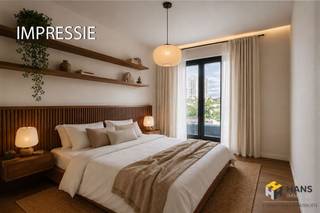 <p><span>Nieuwbouwappartement (84 m²) met 2 slaapkamers en zuid-georiënteerd terras (6 m²) in Antwerpen (2020)</span></p><p><span> </span></p><p><span>Het pand is gelegen op de hoek van twee eenrichtingsstraten. Er is een ruim aanbod aan bussen en trams beschikbaar en ook aan velo-stations is er geen gebrek in de nabije omgeving. Verder bereik je de oprit tot de snelweg in slechts enkele minuten.</span></p><p><span> </span></p><p><span>Het hoekappartement maakt deel uit van een nieuwbouwproject bestaande uit vier appartementen en wordt verkocht onder standaard registratierechten zijnde 2 of 12%! Het is gelegen op de eerste verdieping. Er is een lastenboek aanwezig en bij voltooiing van het project zal het appartement over een uiterst gunstige EPC-score A beschikken. Het appartement zal voorzien worden van een warmtepomp, vloerverwarming, ventilatiesysteem D, en zonnepanelen met 1.500 Wp (+- 1.275 kWh per jaar). De buitenmuren worden geïsoleerd met 14cm PUR, de vloerisolatie met 10cm gespoten PUR, dakisolatie 16cm PUR (platte daken) en 22cm minerale wol (tussen balken, hellende daken). Het buitenschrijnwerk wordt uitgevoerd in aluminium Reynaers. </span></p><p><span> </span></p><p><span> </span></p><p><span>Het appartement heeft een mooie oppervlakte van 84 m² en heeft een gunstige indeling. De leefruimte met open keuken is 38 m² groot en je geniet hier van veel lichtinval dankzij de ligging in de hoek van het gebouw. Van hieruit heb je ook toegang tot het zuid-georiënteerde terras (6 m²). Verder zijn er twee volwaardige slaapkamers van 13 m² en 14 m² aanwezig en ook beschikt het appartement nog over een badkamer van 6 m², een aparte wc en aparte berging (2 m²).</span></p><p><span> </span></p><p><span>Ben je op zoek naar een appartement waarin je zonder zorgen je intrek kan nemen? Mis deze kans niet! Bewoonbare opp. 84 m² ref.: bruto vloeropp. EPC. Voor meer info of een gratis schatting surf naar </span><span><span>www.hansimmo.be</span></span><span><br /><br /></span></p>