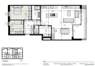 Uiterst energiezuinig (E20 !) dankzij zonnepanelen, lucht-waterwarmtepomp, perfecte buitenschilisolatie, vloerverwarming en ventilatiesysteem D. Dit appartement wordt volledig afgewerkt aangeboden waarbij je zelf nog je eigen afwerking kan kiezen. <br />Ondergronds wordt er een autostaanplaats of een garagebox met berging voorzien die mee aangekocht moet worden. Mogelijkheid tot plaatsen laadpaal.<br />Dit energiezuinig appartement maakt deel uit van residentie Nidus, waar we 22 appartementen met ruime terrassen gaan bouwen in 2 residenties.<br /><br />Interesse in dit appartement? Contacteer je bouwadviseur: bel 09 280 60 60 of mail info@durabrik.be