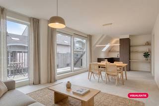 Laatste appartementen te koop!<br /><br />Dit afgewerkt nieuwbouwappartement met 2 slaapkamers is te koop op de tweede verdieping in residentie Albert &amp; Jerome in het centrum van Desselgem. Het appartement werd volledig kwalitatief afgewerkt en geniet van een aangename terras van 11m² en ruime zolder toegankelijk via de nachthal. <br /><br />INDELING<br />inkomhal - berging - woonkamer met open keuken - terras - nachthal - apart toilet - kamer 1 - kamer 2 - badkamer<br /><br />Er zijn bovengrondse autostaanplaatsen, garageboxen en fietsenbergingen te koop. <br /><br />Mogelijk tot aankoop aan 6% btw! <br /><br />Residentie Albert &amp; Jerome is een nieuwbouwproject op centrale ligging, (Liebaardstraat 180-206) te Desselgem bestaande uit 22 energiezuinige appartementen en een handelsruimte. Elke unit zal verwarmd worden met een warmtepomp (geothermie). Deze appartementen zijn een ideale investering door hun ligging en de oppervlaktes!<br /><br />Disclaimer: De AI-visualisaties zijn bedoeld als inspiratie. Er werd geen rekening gehouden met technische specificaties, stedenbouwkundige voorschriften of de concrete mogelijkheden tot realisatie. <br /><br />Deze AI-visualisaties zijn bedoeld als inspiratie. Er werd geen rekening gehouden met technische specificaties, stedenbouwkundige voorschriften of de concrete mogelijkheden tot realisatie.