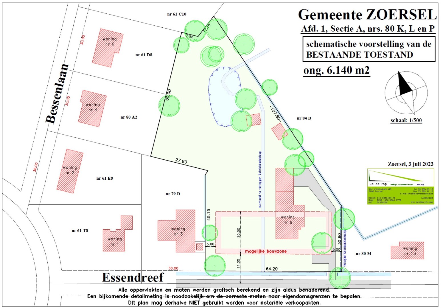 Te verkavelen grond van 6.140 m² met 64,20 meter langsheen de straat te Zoersel - foto 2