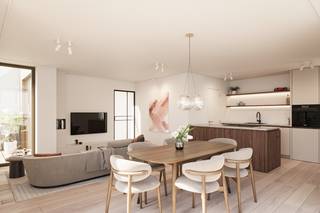 Residentie Mayfair is een gloednieuw modern en energiezuinige nieuwbouwresidentie in het centrum van Oostende, op wandelafstand van het Casino Kursaal, Leopoldpark en de Zeedijk. <br /><br />Deze residentie omvat 3 één-slaapkamer appartementen, een duplex één-slaapkamer appartement op de gelijkvloerse verdieping en een duplex twee-slaapkamer appartement op de 4de verdieping. <br />De oppervlaktes variëren van 63,70 m2 tot 120,50 m2. <br /><br />Er wordt een zeer kwalitatieve afwerking voorzien met onder andere standaard vloerverwarming, warmtepomp en ventilatie D-systeem. <br />De appartementen kunnen nog aangepast worden naar eigen smaak en wens zodat het volledig aan uw verwachtingen kan voldoen. <br /><br />Eveneens is het gebouw uitgerust met een fietsenberging en een uniek gemeenschappelijk dakterras waarop je gans de dag van de zon kan genieten en lateraal zeezicht zal hebben.<br /><br />Mis deze unieke kans niet en vraag meer informatie zodat u de mogelijkheden kan ontdekken. 