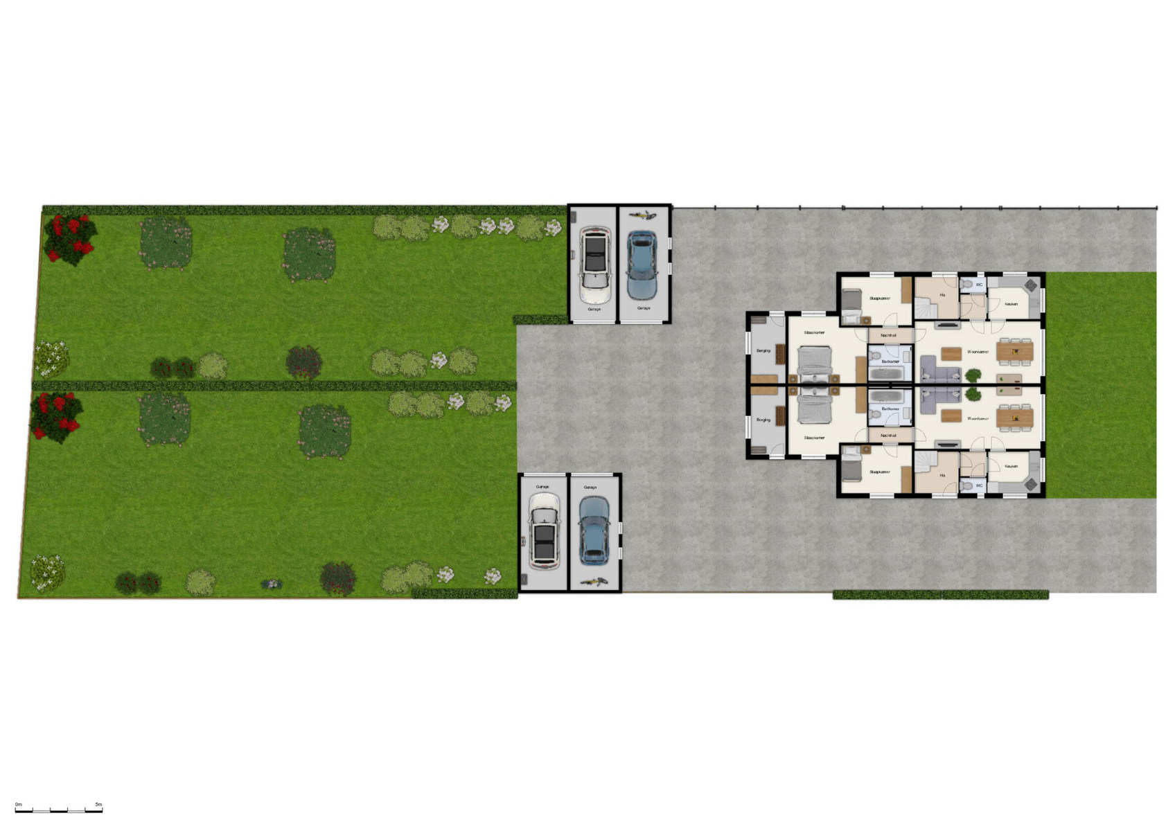 OPBRENGSTEIGENDOM 4 APP + 4 GARAGEBOXEN + TUIN - foto 2