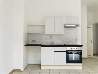 Comfortabele studio op de 1ste verdieping. Klein inkomhal, lichtrijk leefruimte met eethoek en eenvoudig uitgeruste keuken (oven,...