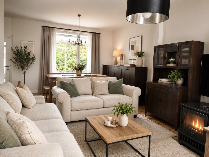 Te renoveren woning met 3 slaapkamers en leuke tuin op een totale oppervlakt van 215m². Via A. I. hebben we alvast wat foto's laten bewerken om te tonen wat de mogelijkheden zijn. - foto 5