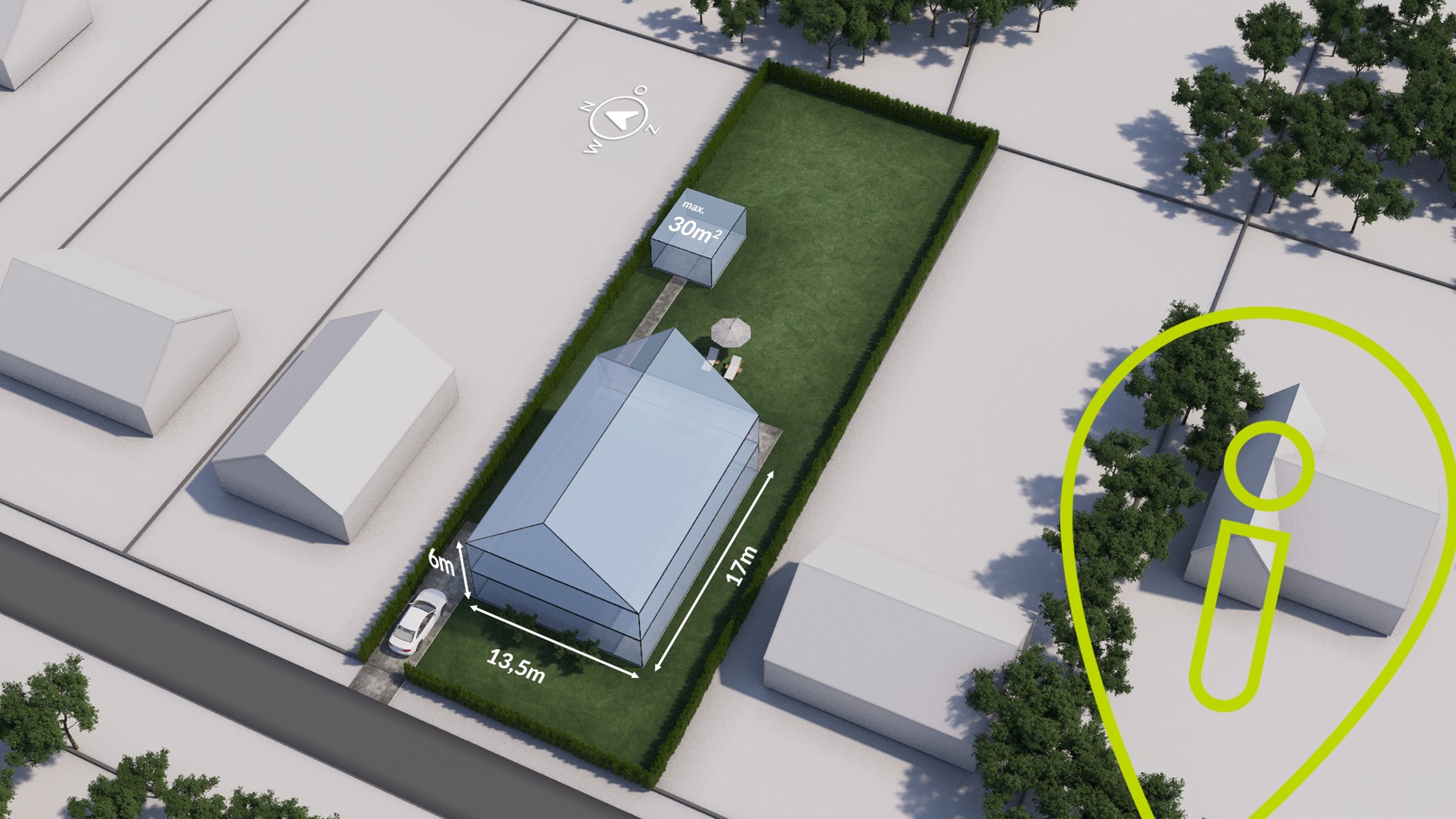 Prachtig gelegen bouwgrond van 1.277 m² voor ruime open bebouwing ! - foto 2