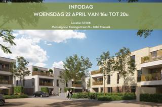** INFODAG **<br />Woensdag 22 april van 16u tot 20u<br />Stekk: Monseigneur Koningsstraat 25 - 3680 Maaseik<br /><br />Residentie Iris is gelegen tussen de Oude Baan en de Koningin Astridlaan (aan het rondpunt met de Bosmolenlaan, de Stationsstraat en de Koning Albertlaan). Het stadscentrum en het Marktplein liggen op wandelafstand. <br /><br />Dit nieuwbouwproject omvat 30 mooie appartementen verdeeld over 3 gebouwen. Ondergronds zijn er parkeerplaatsen en kelderbergingen voorzien. Bovengronds worden er bezoekersparkeerplaatsen aangelegd. <br />Elk appartement wordt verkocht met een kelderberging en autostandplaats mits meerprijs.<br />Er is ook een mogelijkheid om een extra autostandplaats bij te kopen.<br /><br />Appartement 2.2 (Blok A) <br />-- Indeling<br />- Inkomhal <br />- Apart toilet<br />- Leefruimte<br />- Keuken<br />- Berging<br />- Drie slaapkamers<br />- Badkamer<br />- Terras (12,6m²) <br /><br />Er wordt sterk ingezet op duurzaamheid. De appartementen zijn energiezuinig en akoestisch bijzonder goed geïsoleerd. Bovendien werd gekozen voor onderhoudsvriendelijke, duurzame materialen. Zo is elk appartement voorzien van een warmtepomp met vloerverwarming.<br />Elk appartement zal een E-waarde hebben lager of gelijk aan E30. Hierdoor geniet u van een 50% vrijstelling op de onroerende voorheffing gedurende 5 jaar. Zolang de regel toepasbaar is, kan een aankoop gebeuren aan 6%.<br /><br />Zowel de verkoop als de werken zijn gestart, meer info of een afspraak is via ons kantoor te verkrijgen.