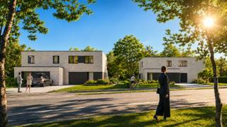 Droom je van modern wonen in alle rust, omringd door uitgestrekte velden en natuur? In dit stijlvolle nieuwbouwproject in Adegem ontdek je vier hedendaagse woningen waar ruimte, licht en comfort centraal staan.
Deze architecturaal strakke woning combineert een tijdloos design met hoogwaardige afwerking. Met een bewoonbare oppervlakte van 140,45 m² geniet je van een doordachte indeling die perfect inspeelt op het hedendaagse gezinsleven. De lichtrijke leefruimte met grote raampartijen creëert een naadloze verbinding tussen binnen en buiten, met zicht op de ruime tuin waar kinderen vrij kunnen spelen en je volop kan ontspannen.
De woning beschikt over drie volwaardige slaapkamers en een moderne badkamer, aangevuld met praktische bergruimte en een private oprit. Het perceel biedt voldoende privacy en ademt rust, terwijl de open omgeving zorgt voor een uniek gevoel van vrijheid.
De ligging is een absolute troef: centraal tussen Aalter, Maldegem, Eeklo en Gent, met een vlotte bereikbaarheid en toch midden in het groen. Hier woon je landelijk zonder in te boeten aan connectiviteit.
Kortom, een ideale combinatie van comfortabel wonen, hedendaagse architectuur en een uitzonderlijke locatie.
Interesse? Vraag vandaag nog meer info en ontdek jouw nieuwe thuis in Adegem.