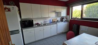 Het betreft hier een instapklaar appartement op de 1ste verdieping met 2 slaapkamers. Verder zijn er een ingerichte keuken en badkamer met ligbad, apart toilet en zuidgericht terras achteraan. Garage optionele bij te huren voor 120€ per maand. Vrij vanaf 01 september 2026.<br />Voor bezoek of inlichtingen contacteer onze vastgoedadviseur Guy De Witte op het nummer 0477/90.48.46.