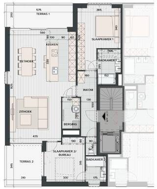 Dit<strong> ruime doorkijkappartement</strong> (116,75m²) op de <strong>tweede verdieping</strong> aan de oostkant van <strong>residentie Albatros</strong> biedt een adembenemend uitzicht op het water aan de noordzijde en het <strong>groene landschap</strong> aan de zuidkant. Dankzij de <strong>grote raampartijen </strong>geniet je de hele dag van overvloedig natuurlijk <strong>licht en een open, luchtige woonervaring.</strong><br /><br />Dit appartement beschikt over <strong>2 slaapkamers en 2 badkamers.</strong><br />Met <strong>terrassen</strong> (11,50m² en 10,70m²) aan beide zijden heb je altijd een <strong>perfecte plek om te ontspannen</strong> en te genieten van de buitenlucht. De <strong>energiezuinige lucht-waterwarmtepomp</strong> zorgt voor een <strong>laag energieverbruik</strong> en optimaal comfort, terwijl de <strong>hoogwaardige, duurzame afwerking</strong> bijdraagt aan een moderne en milieuvriendelijke woonervaring.<br /><br />Parkeren is mogelijk in de <strong>ondergrondse garageboxen of staanplaats.</strong><br /><br />Een ideale keuze voor wie op zoek is naar een luxueus, rustig gelegen appartement met een uniek zicht, vlak bij het centrum van Ingelmunster.
