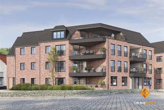 Dit appartement (eerste verdieping) van 95 m² met twee slaapkamers is voorzien van een overdekt terras van 14,47 m² gericht op het...