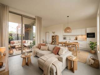 <p>Voor meer info contacteer steven@copandi.be of 0498 61 58 86<br /><br />Gelijkvloers appartement met 2 slpkms , gelegen aan de Leuvense Vaart en dus de ideale uitvalsbasis . Zowel centrum Mechelen, station als scholen bevinden zich allemaal op wandelafstand.<br /><br />Het appartement maakt deel uit van het project Maarten ( site oud ziekenhuis Leopoldstraat ) en zal rond 2e kwartaal 2026 opgeleverd worden. <br /><br />Deze aankoop komt in aanmerking voor 6% BTW indien u aan de voorwaarden voldoet.<br /><br />Parkeren kan in de ondergrondse parking , waar u een staanplaats dient aan te' kopen ( 26.500 euro ) en optioneel een berging.<br /><br />Het appartement wordt volledig afgewerkt opgeleverd en beschikt over een E-peil < 30 , vloerverwarming, warmtepomp, ventilatiesysteem , enz waarbij u gegarandeerd bent van alle moderne comfort en energiezuinigheid.<br /><br />Het appartement is gesitueerd in een kleinschalig gebouw van 6 appartementen en bevindt zich op het gelijkvloers. Zowel vanuit de leefruimte als vanop het aangenaam west-georiënteerd terras heeft u een mooi en open zicht op de Vaart.<br /><br />Indeling : <br />Inkomhal, 2 slaapkamers , badkamer , apart toilet, leefruimte met open keuken, eet- en zitgedeelte<br /><br />Het grondaandeel van dit appartement bedraagt 121.000 euro ( hierop betaalt u 12% registratierechten ) en het constructieaandeel is 339.000 euro ( hierop betaalt u 6% of 21% BTW afhankelijk van uw situatie )</p>