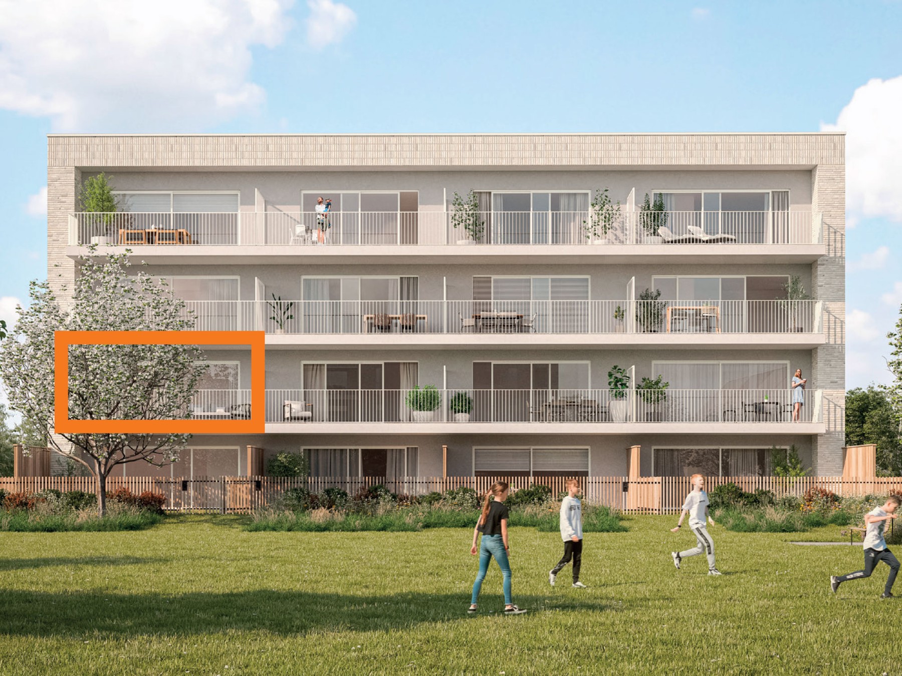 Lot 55 App 1.B2 Appartement met 3 slaapkamers & 16 m² terras (107 m²) - foto 1