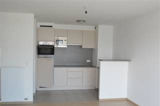 Residence "Laerbeek". Avenue Bourgemestre Etienne De Munter 15 in Jette. Recent apartment for rent. Located next to the Avenue De l'exposition in a green surroundings, close UZ Brussels VUB, public transportation. Entrance hall, sunny living room with open kitchen, fully equipped. WC, storage room, bathroom, 1 bedroom, southern terrace 7m ². 5th floor. Panoramic view. Lift. Basement. Underground parking space and cellar included. Condo fees 66 €. Available from 1.7.2020. Plan your visit: https://www.structura.be/fr/maison/id/1781108id/1781108/