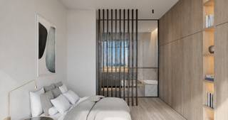 <p>Op de 26e verdieping van de iconische Antwerp Tower bevindt zich dit exclusieve Serenity-appartement van 146 m². De royale leefruimte en grote glaspartijen creëren een uitzonderlijke woonbeleving met indrukwekkende panoramische zichten over Antwerpen. Het appartement beschikt over 2 slaapkamers en 2 badkamers en combineert ruimte, privacy en een unieke ligging boven de stad.</p>
<p>Het appartement wordt momenteel onafgewerkt aangeboden. Voor meer informatie over de mogelijke afwerkingskeuzes en personalisatie kunt u contact opnemen met BROCOR.</p>
<p></p>