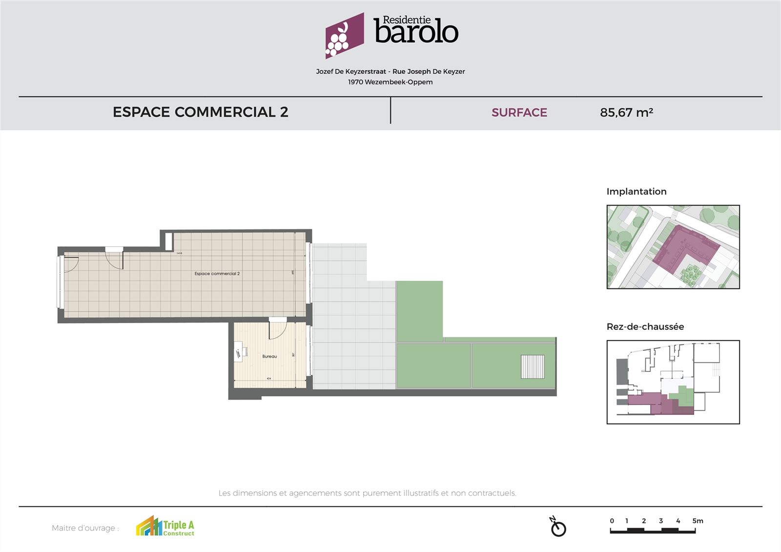 Gelijkvloerse handelsruimte met bureau van 85m² - foto 4