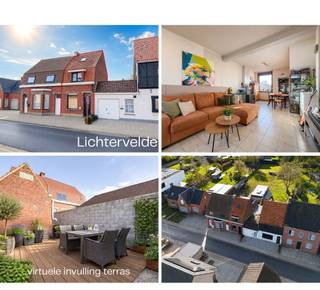NU AAN NIEUWE VOORWAARDEN ! ! ! Deze toffe starterwoning, met mogelijkheid tot 3 slaapkamers, kan omgetoverd worden naar een gezellige stek voor starters of als investeringseigendom, dit op een gunstige ligging vlakbij het bruisende centrum van Lichtervelde, zowel het station als de verbinding naar de oprit van E403 zijn dichtbij.<br />Indeling: leefruimte met zitplaats en eetplaats, uitgeruste keuken met toegang tot de koer en het terras, gelijkvloers bevindt zich nog de badkamer met inloopdouche, lavabomeubel en toilet en plaats voor wasmachine en droogkast. <br />Op de bovenverdieping bevinden zich 2 slaapkamer en de zolder die bereikbaar is met een vaste trap, hier is de mogelijkheid om een 3e slaapkamer of hobbyruimte in te richten.<br />Achter de woning omvat de buitenruimte een terras/binnenkoer.<br />Technisch: de elektriciteit is conform.<br />Deze toffe starterswoning wacht op jou om je eerste woondroom te realiseren!