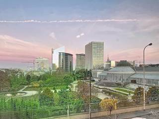 Brussel: Ideaal gelegen op een steenworp afstand van de Kruidtuin en met metro-, tram- en busverbindingen in de directe omgeving.Het appartement is zeer lichtrijk dankzij de grote glazen deuren in de woonkamer, waardoor u optimaal kunt genieten van het licht, de zon en een vrij uitzicht op de Kruidtuin.Het appartement is als volgt ingedeeld:- Inkomhal met toilet, vestiaire en wasruimte.- Een woonkamer van 30m² die uitgeeft op de aangrenzende, gloednieuwe en volledig uitgeruste keuken, en een hoofdslaapkamer van ca. 15m² (+ kledingkast) met badkamer.- Een tweede slaapkamer van 11m² met opbergruimte.- Een zuid/zuidwest georiënteerd terras dat over de hele lengte van het appartement loopt.Extra's:- EPC: C-- Fietsenberging- Metro 2-6 en tram 92-93- Wasmachine en droogkast aanwezig.Gemeenschappelijke lasten: €150 voor de gemeenschappelijke delen en provisie voor privéwater.