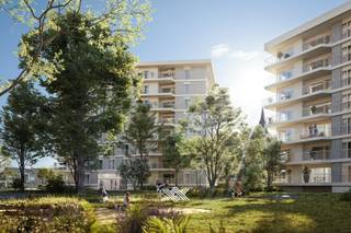 Dit hoekappartement van 99 m² met twee slaapkamers ligt op de zesde verdieping in residentie Oeverpoort en beschikt over een inkomhal met plaats...