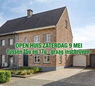 OPEN HUIS ZATERDAG 9 MEI van 15u tot 17u - graag inschrijven. Een instapklare, zeer degelijk en smaakvol afgewerkte pastoriestijl woning in...