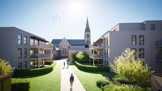 Afra is een exclusief nieuwbouwproject in hartje Merksplas. De centrale ligging in combinatie met de aandacht voor duurzame energie maken dit project uniek. De 22 moderne appartementen worden voorzien van energie dankzij een warmtepomp en door zonnepanelen. Daarnaast zijn er 2 commerciële ruimten voorzien. Het project wordt voorzien van een ondergrondse parking. De verkoop van Afra geschiedt onder de Wet Breyne. <br />
<p>Appartement B2.1 bevindt zich op de tweede verdieping en heeft een oppervlakte van 135,28 m². Het beschikt over een open ingerichte keuken, 2 slaapkamers en een terras van 15,50 m².</p>