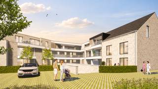 APPARTEMENT 1.5 (Verdieping 1)<br />- Opp. app.: 117 m²<br />- Terras: 18 m²<br /><br />INDELING:<br />Inkomhal, ruime woonkamer met open keuken, overdekt terras (18 m²), berging/wasplaats, 2 slaapkamers, badkamer en apart toilet.<br /><br />BIJKOMENDE INFO:<br />- Warmtepomp L/W met vloerverwarming- en koeling.<br />- Performant ventilatiesysteem voor een aangenaam binnenklimaat.<br />- Zonnepanelen.<br />- Lift aanwezig.<br />- Topligging vlakbij het centrum.<br />- Afwerking naar eigen smaak volgens lastenboek.<br />- Bij ieder appartement dient een inpandige parking met kelderberging naar keuze te worden aangekocht. De prijs voor een parking met bijhorende berging bedraagt € 22.000,-.<br />- Dit project komt in aanmerking voor de toepassing van het verlaagde BTW-tarief van 6% voor wie aan de wettelijke voorwaarden voldoet. Ook investeerders kunnen van deze aantrekkelijke maatregel genieten.<br /><br />INFORMEER NAAR DE VERKOOPSBROCHURE OP ONS KANTOOR.