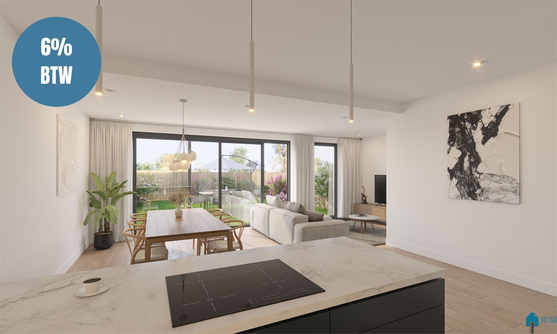Ruim 2-slaapkamer appartement met tuin en tuinberging - foto 4