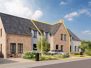 In het residentieel nieuwbouwproject 'Reynaert' in Zwevezele wordt deze duurzame gesloten projectwoning gecreëerd in een landelijke bouwstijl...