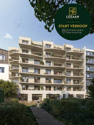 START VERKOOP!<br /><br />In de gegeerde Harmoniewijk in Antwerpen ontwikkelt Fides het nieuwbouwproject LOZAAN. Het project omvat twee stijlvolle gebouwen, verbonden door een groene binnentuin met eeuwenoude bomen. Deze groene ruimte, een overblijfsel van de historische stadstuinen, vormt een uniek kader waarin stijlvol wonen en natuur harmonieus samenkomen.<br /><br />LOZAAN biedt een gevarieerd woonaanbod met appartementen van één tot drie slaapkamers. Op het gelijkvloers beschikken de appartementen over een privatief tuintje dat aansluit op de gemeenschappelijke binnentuin. Op de verdiepingen zijn er ruime terrassen en enkele appartementen met balkon. De hoogwaardige afwerking loopt als een rode draad doorheen alle woonunits. Wie tijdig beslist, kan bovendien nog persoonlijke keuzes maken in keuken, badkamer, vloerbekleding en indeling.<br /><br />De ligging in de Harmoniewijk is een absolute troef. Hier woont u in een dynamische en elegante buurt met alle voorzieningen in de onmiddellijke omgeving: winkels, scholen, openbaar vervoer en parken. Daarnaast beschikt LOZAAN over een ondergrondse parkeergarage met inrijhelling.<br /><br />Met LOZAAN kiest u voor een combinatie van klassieke elegantie, hedendaagse architectuur en een uitzonderlijke groene woonomgeving in hartje Antwerpen.<br /><br />Info, brochure en afspraak: www.fidesinvest.be/lozaan<br /> 