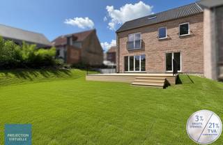 Clabecq, dans une petite rue résidentielle calme, grande maison neuve clé sur porte basse énergie disponible à l'acte ! Maison 3 façades avec...