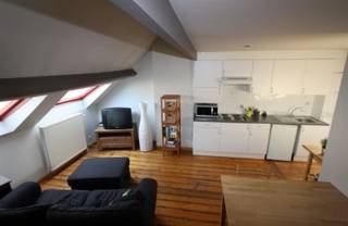 <p><span>CENTRUM</span><span>: Zeer gunstig gelegen studio op toplocatie Antwerpen centrum. </span></p><p><span>De studio is instapklaar en beschikt over leefruimte op plankenvloer met open keuken (vuur + dampkap), badkamer (douche, toilet en enkele lavabo)</span></p><p><span>Onder dak mezzanine die benut wordt als slaapruimte. </span></p><p><span>Maandelijkse onkosten € 35 per maand. </span></p><p><span>Gas (verwarming) en elektriciteit individueel te betalen. </span></p>