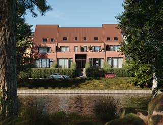Voor meer info of een bezoek, bel 054 69 39 39 - Vergund bouwproject voor vier rijwoningen met zes parkeerplaatsen en zicht op de Dender. Een...
