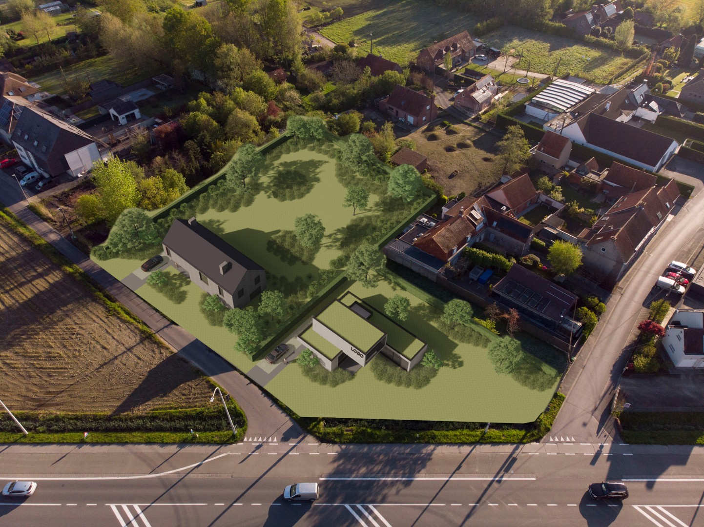 Bouwgrond op zichtlocatie voor vrijstaande woning met extra beroepsmogelijkheid te Izegem - foto 1