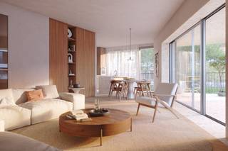 Park Nolf includes 4 luxurious park villa buildings, consisting of 59 park apartments ranging from 94 to 188 m².<br />The spacious 1-, 2- or 3-bedroom apartments<br />exude a mansion-like grandeur thanks to their 2.8 m high ceilings. <br /><br />From a very spacious terrace, measuring 23 to 46 m², with a double orientation, you can enjoy a breathtaking view of the green park surroundings. <br /><br />The inspiring and thoughtful architecture is a work by OFFICE KGDVS (Kersten Geers and David Van Severen), recognized worldwide for its groundbreaking designs, including the new VRT headquarters in Brussels. <br /><br />Each building is characterized by a unique, Italian natural stone shade (Rosso, verde,<br />grigio or maroon). The thoughtful and sleek architecture of the facades is seamlessly translated into the interior by Kortrijk-Brussels interior architects Daphné Daskal and<br />Stephanie Laperre.<br /><br />The common areas of residence<br />Park Nolf is unique in every building<br />filled with a gym, yoga studio, coworking space,...<br />For online shoppers, there is even one<br />parcel machine on the domain.<br /><br />Finally, Park Nolf has air-conditioned wine cellars that keep your wine collection under lock and key.<br /><br />LOOF is located at the crossroads of the<br />stylish Tournai district, the Loofstraat and the<br />Wolvenstraat, within walking distance of the center of Kortrijk.<br /><br />In short, Loof has everything you are looking for!<br /><br />Contact us for more info.<br /><br />Register of measures: no