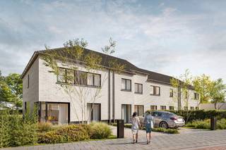 < UITVOERING MET WARMTEPOMP en VENTILATIE C ><br /><br />INDELING VAN DE WONING<br /><br />GELIJKVLOERS<br /><br />- Inkomhal- Gastentoilet- Leefruimte met open keuken- Trap naar boven- Berging- Staanplaats voor wagen<br />EERSTE VERDIEP<br /><br />- Nachthal met zolderluik- Apart toilet- Badkamer- 3 slaapkamers<br />ZOLDERVERDIEP<br /><br />Zolderruimte