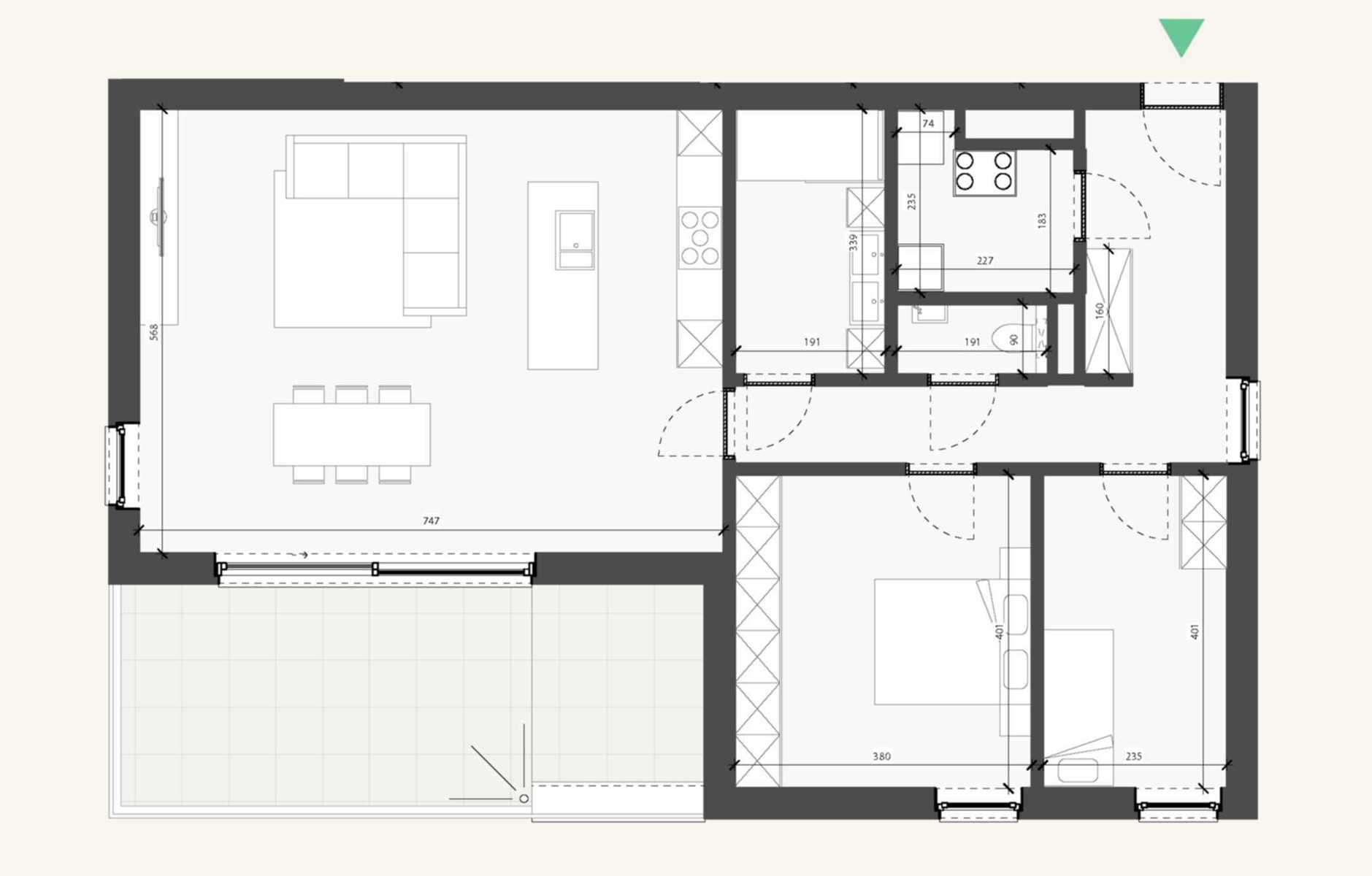 2.1 Appartement op de 2de verdieping met 2 slaapkamers - foto 4