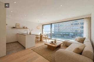 This new-build apartment for sale is located in the prestigious Residence “Duinbergen”, a brand new gem on the Belgian coast, in stylish Knokke-Heist. This recently completed apartment, built in 2025, combines contemporary luxury with an exceptional location near the sea. From the living space, you can enjoy an attractive side sea view, so that the coastal feeling is permanently present in your daily life.<br /><br />The apartment has two full bedrooms and is located near Albert Beach, Knokke Casino and Rubensplein.<br /><br />The sale of this apartment is subject to registration fees! <br /><br />Layout: <br />- entrance with guest toilet<br />- living space with side sea view<br />- open kitchen<br />- 2 full bedrooms, with built-in wardrobes that will be installed in November <br />- bathroom with bath and sink <br /><br />These AI visualizations are intended as inspiration. No technical specifications, urban planning regulations, or concrete realization possibilities were taken into account.