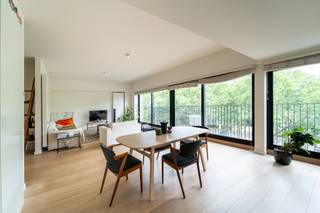 Aan de prestigieuze Amerikalei, één van de mooiste lanen van Antwerpen, vinden we dit ruim en lichtrijk appartement op de 3de verdieping terug...