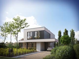 Deze prachtige, nieuw te bouwen woning met formidabel landelijk uitzicht wordt gebouwd op het einde van een rustige straat nabij het centrum van Houthulst op een grondoppervlakte van 857 m².<br /><br />Op het gelijkvloers wordt de woning voorzien van een inkomhal met gastentoilet. De lichtrijke leefruimte met de aanpalende open keuken hebben een fantastisch uitzicht op het naastgelegen stuk landbouwgrond. Palend aan de keuken wordt een ruime berging voorzien die eveneens bereikbaar is van buitenaf. Aansluitend aan de leefruimte wordt een open bureauruimte of speelkamer voorzien.<br /><br />Op de eerste verdieping zijn er 3 slaapkamers. De grootste slaapkamer is uitgerust met een ruimte voor een dressing. De badkamer wordt voorzien van een ligbad, douche en een dubbel lavabomeubel, daarnaast vinden we op de bovenverdieping een afzonderlijk toilet.<br /><br />De villa wordt volledig afgewerkt met mooie materialen zoals o.a. maatkeuken inclusief toestellen en een natuurstenen werkblad, vloerverwarming op het gelijkvloers en de eerste verdieping aangestuurd door middel van een warmtepomp (water/lucht), laminaat in de slaapkamers, zonnepanelen, oprit, terras, eiken trap, regenwaterpomp in de put ... De keuzes voor de afwerking zijn volledig naar smaak van de kopers.<br />De woning biedt de mogelijkheid tot het plaatsen van een carport.<br />Interieurfoto's zijn als voorbeeld van een gelijk(w)aardige woning. <br />Grondoppervlakte : 857 m² / E-peil : max. 30 / Prijzen excl. btw en registratiebelastingen<br /><br />Voor meer informatie of bezoek aan onze kijkwoning, contacteer BOUW BOSSU op het nummer 0496 101 201 - www.bouwbossu.be