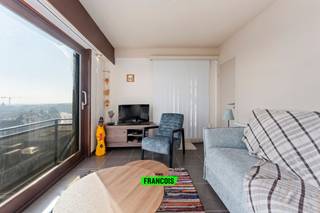 Dit gezellige éénslaapkamerappartement, gelegen op de 9de verdieping van een residentie op de Zeedijk van Blankenberge, biedt een prachtig panoramisch uitzicht over de stad en het hinterland. <br /><br />De lichtrijke woonkamer met grote ramen zorgt voor een open en ruimtelijk gevoel. De ingerichte keuken is voorzien van een vaatwasser, elektrische kookplaat en ingebouwde koelkast. De badkamer is uitgerust met een ligbad, een enkele wastafel en een toilet. Daarnaast beschikt het appartement over een praktische bergruimte. Verwarming gebeurt op basis van elektriciteit. <br /><br />Dit appartement wordt gemeubeld verkocht, waardoor het ideaal is als tweede verblijf of investering. Dankzij de uitstekende ligging op de Zeedijk bevinden winkels, restaurants en het openbaar vervoer zich op wandelafstand. Mis deze unieke kans niet en contacteer ons vandaag nog voor een bezoek!<br /><br />