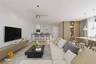 AANGEPAST VOOR MINDERVALIDEN EN OUDEREN: Dit gelijkvloers appartement van 105 m² met twee slaapkamers is voorzien van een gezellig, overdekt...