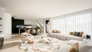 LUXUEUS nieuwbouw HOEKAPPARTEMENT in DUPLEX-vorm, gelegen in een VILLARESIDENTIE in een verborgen PARKTUIN te Knokke...Deze verborgen parel, omgeven...