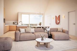 Villa d’Haan is een kleinschalige nieuwbouwresidentie in het hart van de meest charmante badplaats van onze kust, De Haan. Hier woon je vlakbij het centrum met zijn sfeervolle Belle Époque-architectuur, de gezellige winkelstraat en talloze culinaire adressen. Ook de brede stranden, duinen en de statige Concessiewijk bevinden zich op wandelafstand. Dankzij de vlotte verbindingen bereik je Brugge, Oostende of Blankenberge in slechts 20 minuten. Zo combineert Villa d’Haan een rustige woonomgeving met een uitstekende bereikbaarheid.

De residentie telt vijf exclusieve appartementen met bewoonbare oppervlaktes van 68m² tot 149m², telkens voorzien van royale terrassen. Op het gelijkvloers en de eerste verdieping bevinden zich twee appartementen met twee slaapkamers, terwijl de bovenste verdieping een unieke penthouse met drie slaapkamers biedt. Uitzonderlijke troef van dit project is de gemeenschappelijke tuin achter het gebouw waar zich tevens de autostaanplaatsen bevinden.

De appartementen worden afgewerkt met kwalitatieve en duurzame materialen in harmonie met de strengste isolatie- en energienormen. Vloerverwarming via een lucht-water warmtepomp, in combinatie met een doordachte akoestische isolatie en royale raampartijen, creëren een lichtrijke en comfortabele woonervaring in elk seizoen. Villa d’Haan is dan ook ideaal als tweede verblijf, stijlvolle vaste woonst of als investering!

Wens je meer info over Villa d’Haan? Contacteer ons via 050 70 81 74 of hello@keyimmo.be.