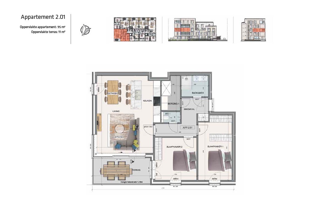 Appartement te koop in Wondelgem met 2 slaapkamers - foto 1