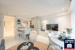 Mooi gerenoveerd appartement ter hoogte van het Driehoeksplein met zijdelings zeezicht. Indeling : inkomhal met gastentoilet, lichtrijke...