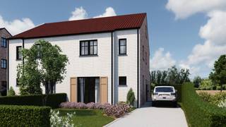 <span>Elke zondag welkom op ons kantoor van 10u-12u voor meer info over de nieuwbouwprojecten!</span><br /><br />Op zoek naar een ruime nieuwbouwwoning met een landelijke uitstraling, een uitstekende ligging en volop mogelijkheden om ze volledig naar eigen smaak af te werken? Dan is deze halfopen bebouwing in het mooie Boekt absoluut het ontdekken waard!<br /><br />Deze ruime half open bebouwing bevindt zich op een perceel van 5,87 are waarvan het perceel een straatbreedte heeft van 9 meter!<br />De woning heeft een bewoonbare oppervlakte van 209 m² en is praktisch opgedeeld.<br /><br />Er werd rekening gehouden met een open leefruimte met achteraan een gezellige keukenruimte die onmiddellijk aansluit aan de berging met achterdeur. De “doorzon”-leefruimte heeft zowel via de voor-, zij- als achterzijde ramen voor een uitstekende lichtinval.<br /><br />Vanuit de living vertrekt ook de trap naar boven. <br />Op de eerste verdieping zijn er 3 slaapkamers, een apart toilet en een badkamer. De slaapkamers zijn allen voldoende ruim.<br /><br />De 2de gegoten betonnen trap brengt ons naar een prachtige open zolderruimte; hier kan men een ruime 4de polyvalente (slaap)kamer creëren, of zelfs opsplitsen naar een 5de kamer. In de hoek kan de technische ruimte voorzien worden.<br /><br />Zowel de raampartijen als de dakwerken zijn van uitstekende makelij.<br /><br />Deze ruwbouwwoning wordt opgeleverd met een vlak getrokken perceel dat onmiddellijke aanplanting toelaat.<br /><br />De Heilig-Hartlaan is een zalige straat met voornamelijk ééngezinswoningen. Vanuit hier kan men zelfs te voet naar het kleuter- en lager onderwijsschooltje de hoek om; de grote supermarkten bereikt men na enkele minuten en als kersje op de taart : Boekt heeft nog een warme bakker!<br /><br />Of wat dacht u om met de fiets via de natuur richting Lummen te fietsen? Zalig….! Ook kan men vanuit hier te voet vertrekken naar de achterkant van de Kluis in Bolderberg. De autosnelweg met verkeerswisselaar “Het Klaverblad” bereikt men na enkele minuten.<br /><br />Indeling : <br />GELIJKVLOERS : inkomhal, gastentoilet, leefruimte met trap naar boven, open keuken, berging<br />EERSTE VERDIEPING : nachthal, apart toilet, 3 slaapkamers, badkamer, trap naar boven<br />ZOLDER : open polyvalente ruimte met plaats voor technische ruimte <br />TUIN: aan te leggen <br /><br />Pluspunten:<br />-prachtige stijl; voor ieder wat wils!<br />-zeer degelijke bouw<br />-ruim = 209 m²<br />-ruime living!<br />-4/5 slaapkamers <br />-betonnen trappen<br />-tijdloze pastoriestijl<br />-goede ligging = overal dichtbij!<br />-grondwaarde aan 12%, enkel constructie onder 21%BTW<br />-regenwaterput van 10.000l!<br /><br />Voor een afspraak of meer info, bel ons op 078/78.78.70, of kom gewoon binnen op ons kantoor. Steeds welkom!