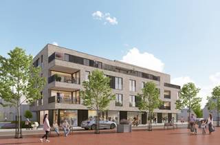 Onderaan residentie I'Capella Adagio in Izegem bouwen wij dit casco handelspand/commerciële/kantoorruimte.  Dit pand is bijzonder lichtrijk...